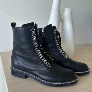 Wishbone combat boots